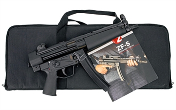 Picture of Zenith Firearms ZF-5 Essentials Package, Semi-automatic, 9MM, 8.9" CHF Threaded/Trilug Barrel, 1/2X28, Matte Finish, Black, Polymer Grip, Ambidextrous Safety, Adjustable Sights, 1 Magazine, 30 Rounds, Soft Case, Manual ZF5001MAG9BK