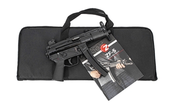 Picture of Zenith Firearms ZF-5T Essentials Package, Semi-automatic, 9MM, 5" CHF Threaded/Trilug Barrel, 1/2X28, Matte Finish, Black, Polymer Grip, Ambidextrous Safety, Adjustable Sights, 1 Magazine, 30 Rounds, Soft Case, Manual ZF5T01MAG9BK