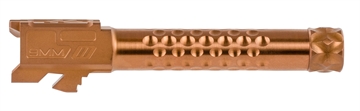 Picture of ZEV Optimized Match Grade 9mm Luger, Compatible w/ Glock 19 Gen1-4, 4.02" Bronze DLC 416R Stainless Steel Dimpled/Threaded Barrel BBL19OPTTHBRZ