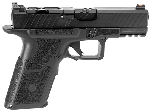 Picture of ZEV OZ9 Duty Compact X 9mm Luger 17+1 4", Black, Serrated Stainless Steel Slide with Optic Cut, X-Grip Polymer Frame with Picatinny Rail, Fiber Optic Combat Sights OZ9XDUTYSS