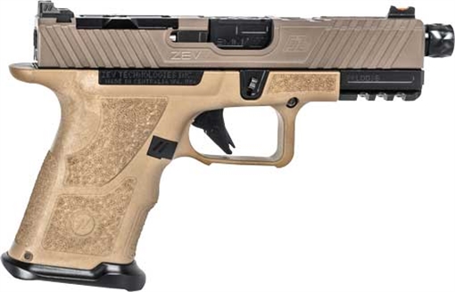 Picture of ZEV TECHNOLOGIES OZ9c ELITE PISTOL COMPACT FDE SLIDE THREADED BARREL 9MM OZ9-C-E-FDE-TH-LC