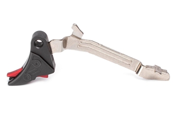 Picture of ZEV Technologies ZEV PRO Curved Face Glock Glock Gen4 G43 Trigger Bar Kit - Black/Red Safety Pad CFT-PRO-BAR-43-B-R