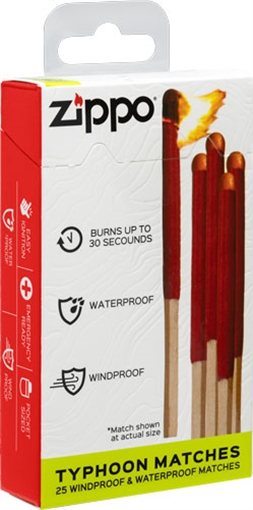 Picture of ZIPPO TYPHOON MATCHES 25 WINDPROOF & WATERPROOF MATCHES 40570 191693128581