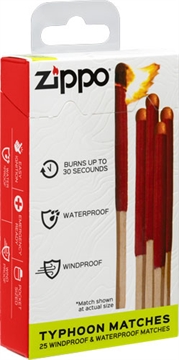 Picture of ZIPPO TYPHOON MATCHES 25 WINDPROOF & WATERPROOF MATCHES 40570 191693128581