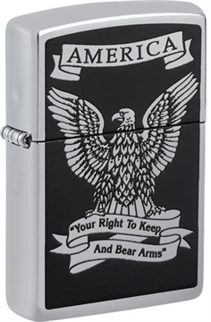 Picture of ZIPPO WINDPROOF LIGHTER EAGLE RIGHT TO BEAR ARMS 29290000023 041689114565