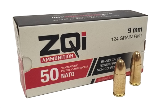 Picture of ZQI 9mm NATO Handgun Ammo - 124 Grain ZQI9mmx100-BOX